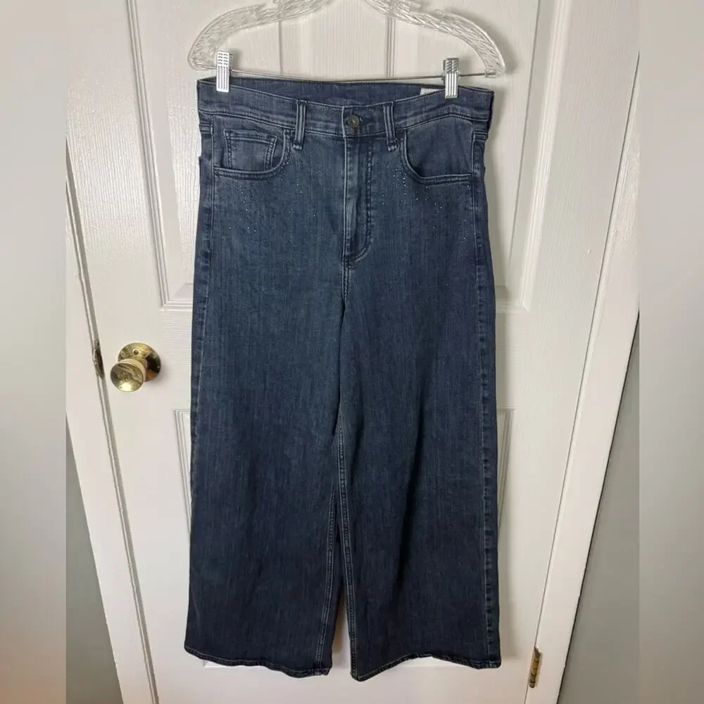 Rag & Bone Serena High Waist Rhinestone Wide Leg Jeans 29 - Picture 2 of 6